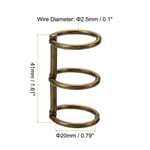 8Pcs 3 Circle Binder Rings 0.79" Metal Loose Leaf Ring Bronze/Black
