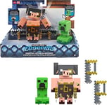 Mattel Minecraft Legends Coffret De 2 Figurines Articulées Avec Chacune Une Fonction D’Attaque Et Un Accessoire, À Collectionner, Jouet Enfant, Dès 4 Ans, GYR99