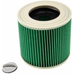 Vhbw - Filtre à cartouche compatible avec Kärcher POWX321 aspirateur sec/humide, se 4001 aspirateur à sec ou humide - Filtre plissé, vert