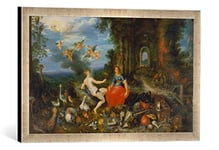 Kunst für Alle 'Image encadrée par Jan Brueghel Le Jeune Feu et l'air, l'impression d'art dans Le Cadre de Haute qualité Photos Fait Main, 60 x 40 cm, Argent Raya