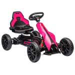 HOMCOM 12V Electric Go Kart with Forward Reversing 2 Speeds for 3-8 Yrs - Pink