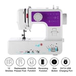 smzzz HOME GARDEN Mini Electric Portable Sewing Machine Portable Easy To Use for Adults and Kids Double Multifunction Beginners Travel Automatic Sewing