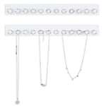 Necklace Hangers Clear Acrylic Necklace Holder Wall Mounted Jewelry Organizer Hanging with 12 Diamond Shape Hooks, Jewelry Hangers for Earrings, Necklaces, Valentine's Day Gift Idea - 2 Pack