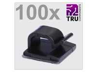 Tru Components T24ca020 Kabelklämmor Självhäftande Tc-12888436 Bundle-Ø-Område 1 Till 7 Mm Svart 100 St