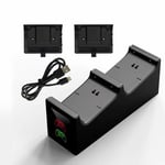 Black USB Charger Station Dock+Rechargeable Battery For XBox One Controller