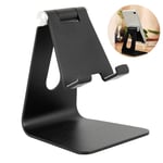 NA. Adjustable Phone Stand Desk Cell Phone Stand Holder Aluminum Phone Dock Cradle Compatible with Nintendo Switch Tablet iPad iPhone Xs XR 8 X 7 6 6S Plus SE 5 5S 5C (Black)