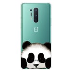 OnePlus 8 Pro Fleksibelt Plast Deksel m. Trykk - Gjennomsiktig / Panda