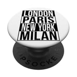 Londres Paris New York Milan - 4 VILLES DE LA MODE DU MONDE PopSockets PopGrip Adhésif