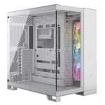 CORSAIR iCUE LINK 6500X RGB Mid-Tower Dual Chamber PC Case – White Two Tempered Glass Panels 3x RX120 Fans Included - CC-9011270-WW