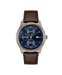 Lacoste Analogue Multifunction Quartz Watch for Men with Brown Leather Strap - 2011210