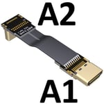 5cm A1-A2 Câble d'extension HDMI Standard type A V2.0 intégré, prend en charge le câble plat 2K / 144hz 4K/60Hz, câble d'extension de fil d'ordinateur Nipseyteko