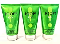 3x Joop Go Mens Shower Gel 150 ml, Body Wash, Luxury Soap Joop Homme go