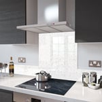 Premier Range White Cosmos Glass Splashback - 90cm Wide x 75cm High