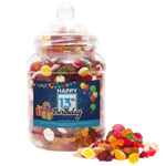 Mr Beez Sweets | 13th Birthday Gift Blue | Jelly Mix | Choice of Classic Retro Sweets Available | 27x14cm | 1700 Grams