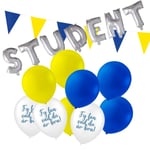 Sassier Studentfest Dekorationspaket - Ballonger Och Girlanger Ultimat Studentdekorations Kit