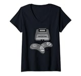 Womens Retro Game Console Art Retro Video Gamer Bit Era Gaming V-Neck T-Shirt