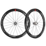 Fulcrum Racing Speed 55 DB Carbon Tubular Road Wheelset - 700c Black Shimano 12mm Front 142x12mm Rear Centerlock Pair 10-11