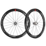 Fulcrum Racing Speed 55 DB Carbon Tubular Road Wheelset - 700c Black / Shimano 12mm Front 142x12mm Rear Centerlock Pair 10-11