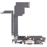 iPhone 15 Pro Max Original Ladeport Flex Kabel - Sort