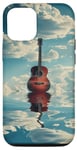 Coque pour iPhone 14 Pro Guitare acoustique Nuages Ciel Eau Acoustique