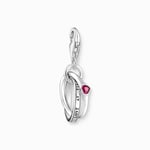 Thomas Sabo Charm-hängsmycke together-ring med röd sten, silver