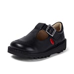 Kickers Infant Girl's Kick T Bar Black School Shoes, Black, 10 UK Child