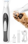 oneisall Tondeuse à pattes pour chien avec lumière LED - Silencieuse - Pattes de chien - Rechargeable - Pour pattes, yeux, oreilles, visage - Blanc