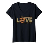 Womens Holding On To Love My Secret Talent Couples Valentine's Day V-Neck T-Shirt