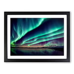 Tremendous Aurora Borealis H1022 Framed Print for Living Room Bedroom Home Office Décor, Wall Art Picture Ready to Hang, Black A2 Frame (64 x 46 cm)