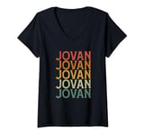 Womens Retro Custom First Name Jovan V-Neck T-Shirt