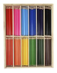 Färgpennor Skola 3-kant 144 pennor i träask