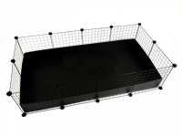 C&C-bur, modul 4x2, för marsvin, kanin, igelkott, svart, 149 x 77cm