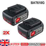 2X 18V Battery For Bosch 5.5AH Li-ion BAT609 18 VOLT BAT610G BAT618 24618-01