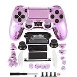 Canamite Replacement Parts Full PS4 Controller Housing Shell Protective Case Cover Button Kit for PlayStation 4 DUALSHOCK 4 Controller (pink)
