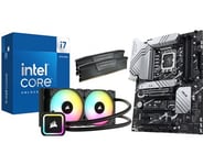 Intel Core i7-14700K + ASUS PRIME Z790-P WIFI + Corsair Vengeance DDR5 5200MHz 32GB (2x16GB) CMK32GX5M2B5200C40 + Corsair H100x 240mm Elite CPU Cooler