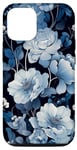 iPhone 12/12 Pro Navy Blue Flowers Florals Pattern Dark Moody Floral Case