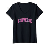 Womens Converse Texas TX Vintage Sports Design Pink Design V-Neck T-Shirt