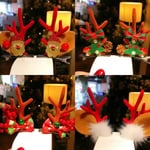 1pair New Girls Cute Christmas Cartoon Antlers Hairball Hair Cli A16