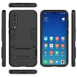 Mipcase Rugged Protective Back Cover for Xiaomi Mi 9 SE, Multifunctional Trible Layer Phone Case Slim Cover Rigid PC Shell + soft Rubber TPU Bumper + Elastic Air Bag with Invisible Support (Black)