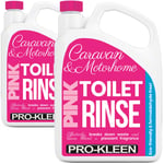 Pink Toilet Chemical Rinse Fluid Caravan & Motorhome Cleaner 2 x 2L