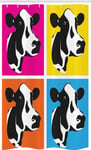 Cattle Stall Shower Curtain Pop Art Cow Heads Image