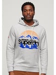 Superdry Great Outdoors Graphic Hoodie - Light Grey, Light Grey, Size 3Xl, Men