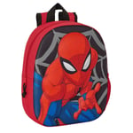3D Skoletaske Spider-Man Sort Rød 27 x 33 x 10 cm