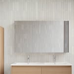Armoire de toilette bloc-miroir fortina largeur 120 cm chêne clair - Marron