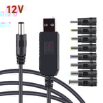 USB till DC 5V 9V 12V Adapter Omvandlarkabel USB till 8PCS DC-uttag för router Minifläkthögtalare WIFI Laddningsbankkontakt