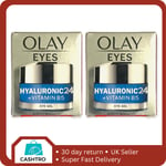 2 X Olay Eyes Hyaluronic 24 Vitamin B5 Eye Gel 15ml (Brand New)