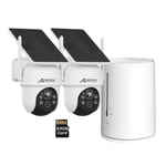 ANRAN CCTV Camera System Outdoor WiFi Solar Battery Wireless HD 4K Spotlight 64G