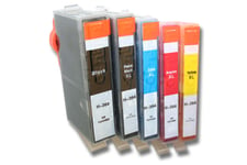 vhbw 5x cartouches compatible pour HP Photosmart 5515, 5520, 5510 imprimante - Set cyan, magenta, jaune, noir, photo noir avec puce
