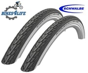 2 Schwalbe 27 x 1 1/4 Road Cruiser  Whitewall Cycle Tyres & Schrader Valve Tubes