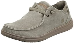Skechers Homme Melson-Raymon Canvas-Slipper Mocassin, Taupe, 42 EU